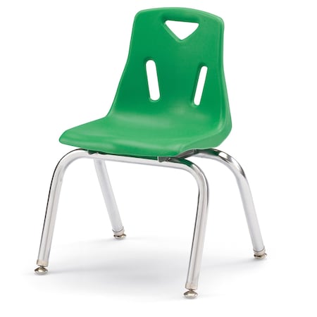 Jonti-Craft Berries Stacking Chair with Chrome-Plated Legs, 14 in. Ht, Green 8144JC1119